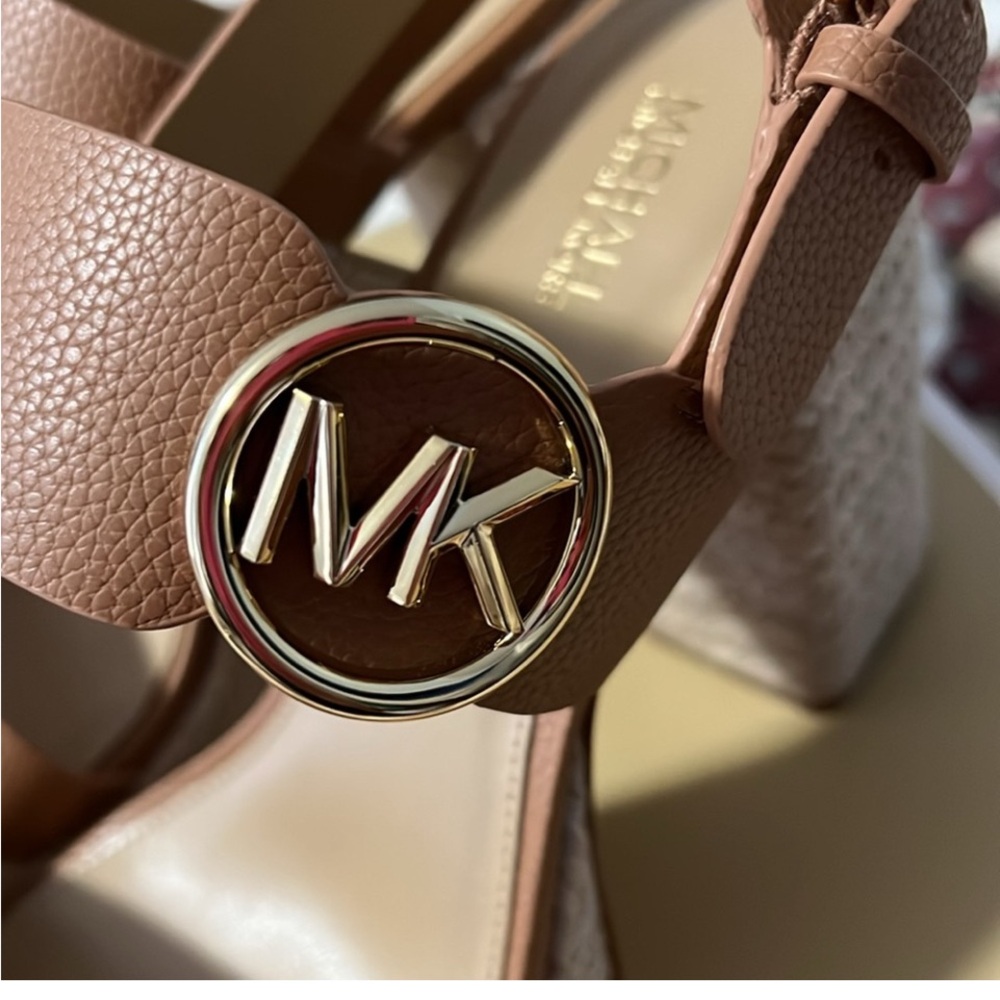 Michael Kors Camel Wedge Sandals - Picture 6 of 8